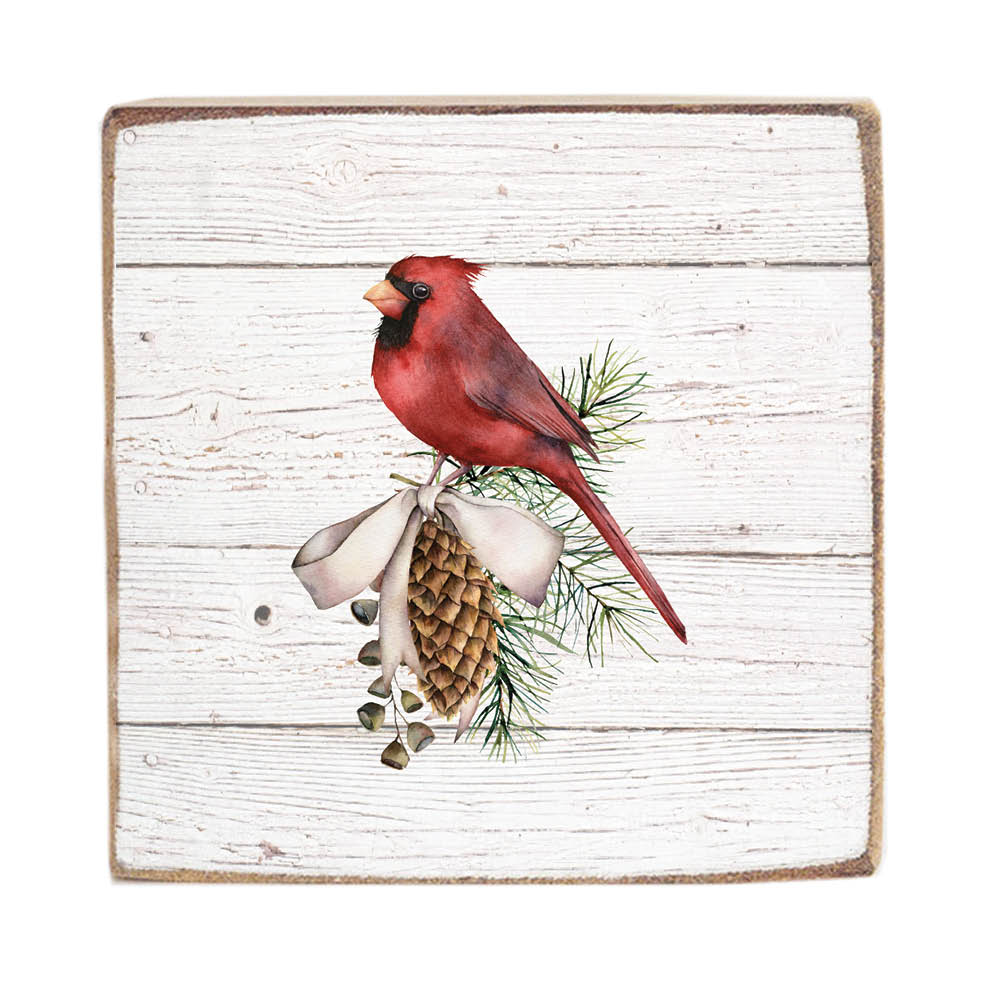 Northern Cardinal Square Block Sign