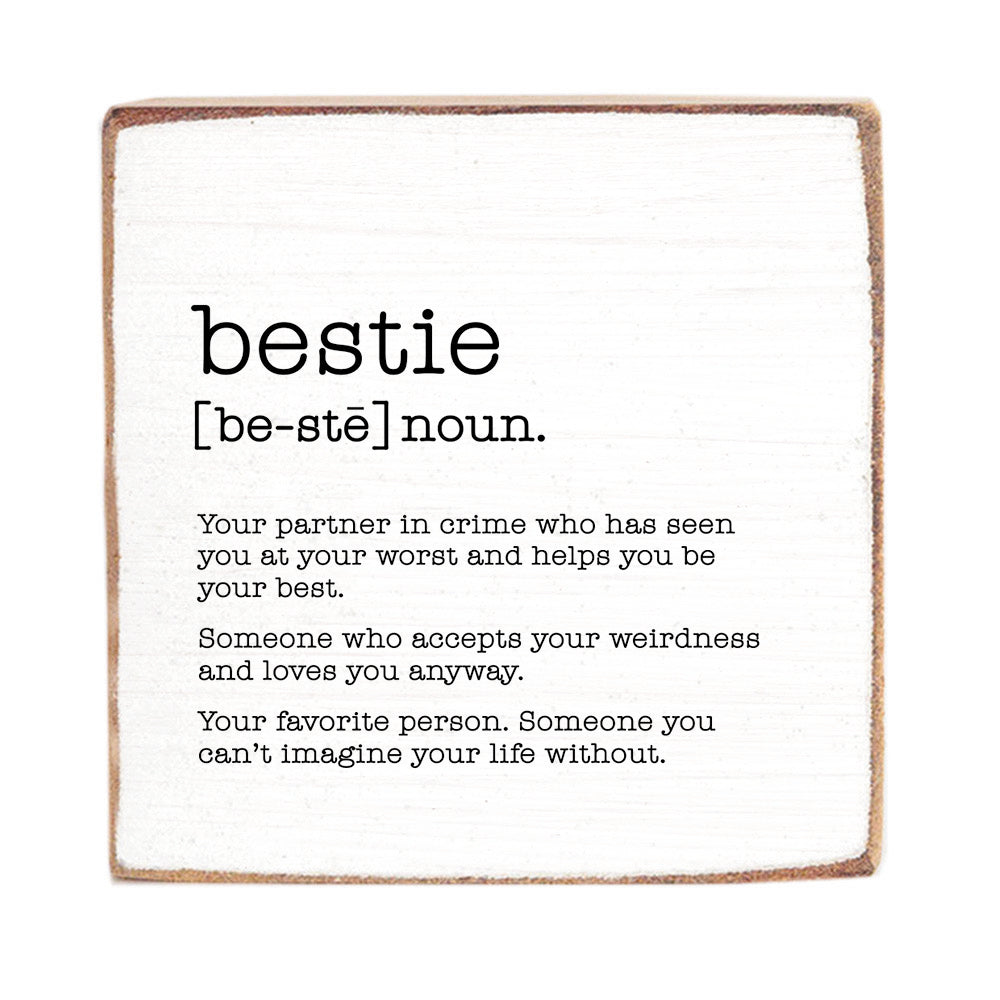 Bestie Definition Square Block Sign