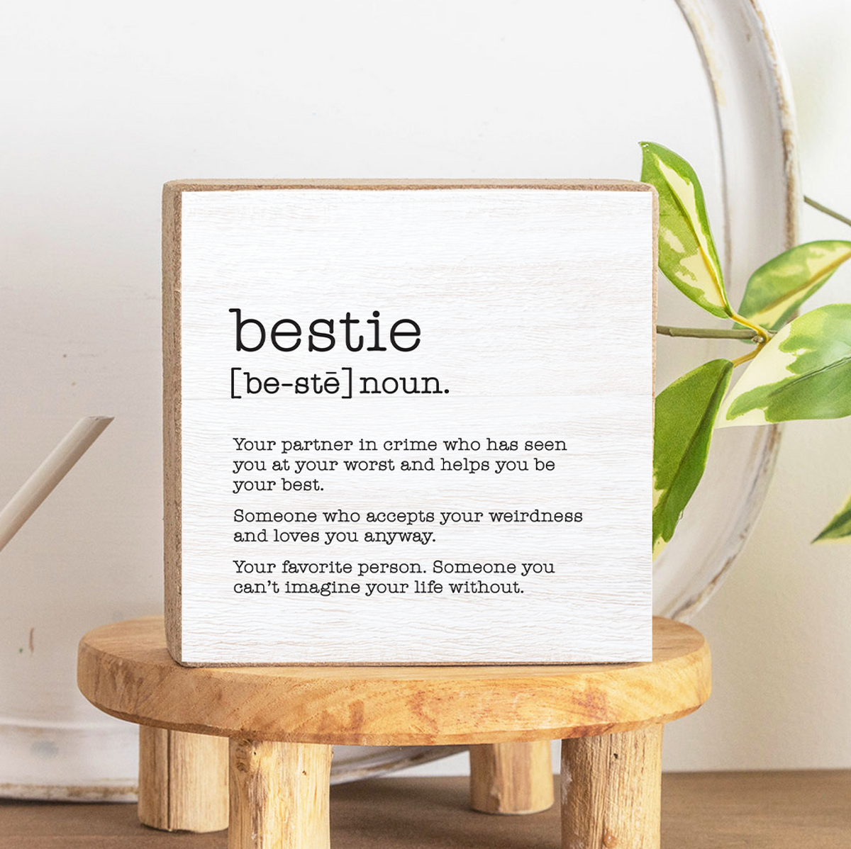 Bestie Definition Square Block Sign