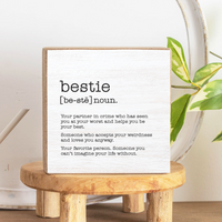 Bestie Definition Square Block Sign