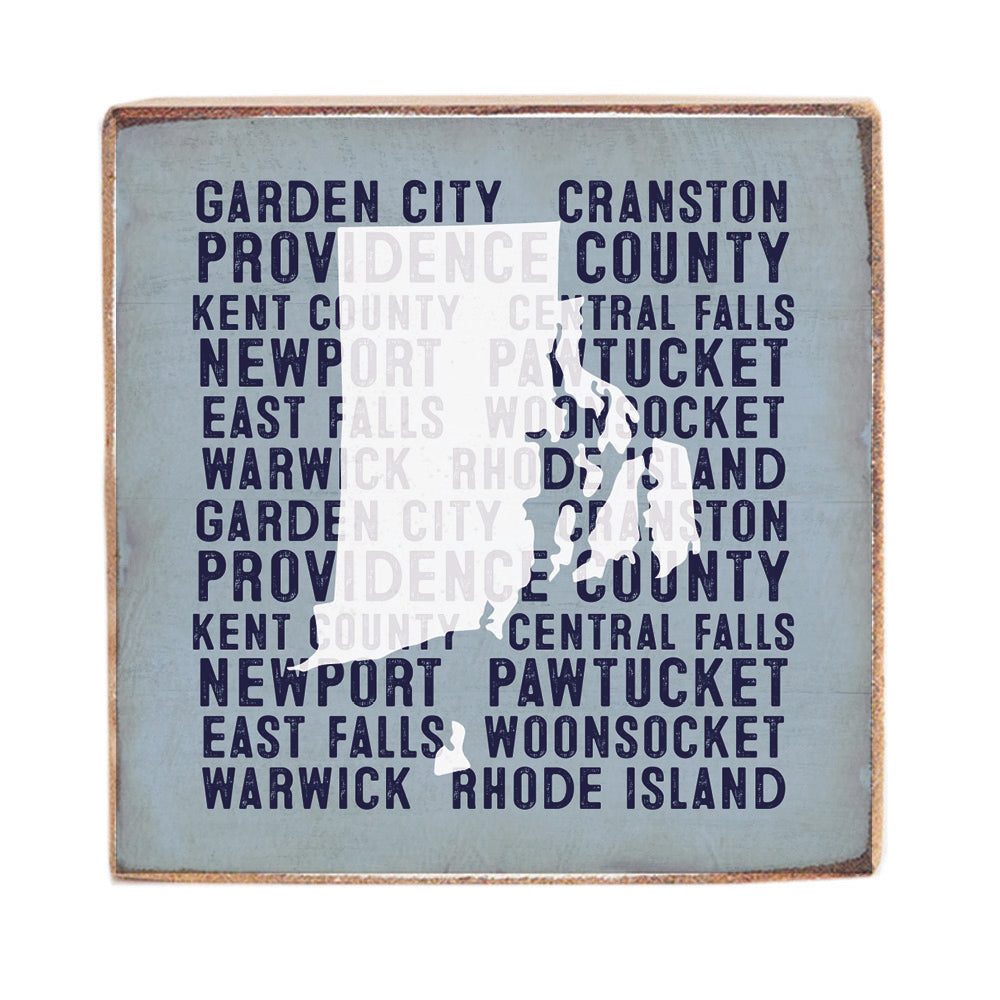 Rhode Island Cities Block Sign