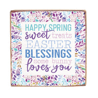 Easter Blessings Decorative Square Block Sign