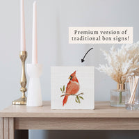 Watercolor Cardinal Block Sign