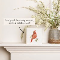 Watercolor Cardinal Block Sign