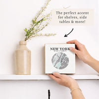 New York Map Art Block Sign