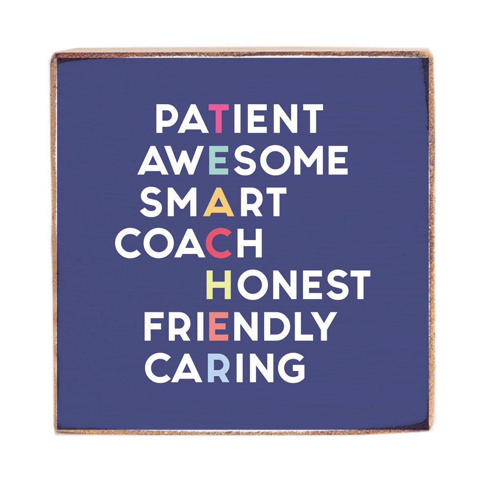 Teacher Definition Square Block Sign