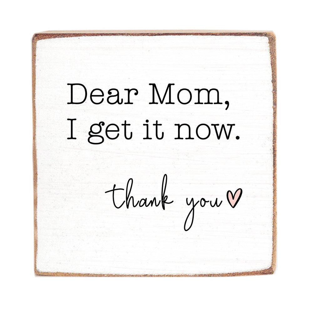 Dear Mom, Thank you Square Block Sign