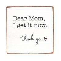 Dear Mom, Thank you Square Block Sign