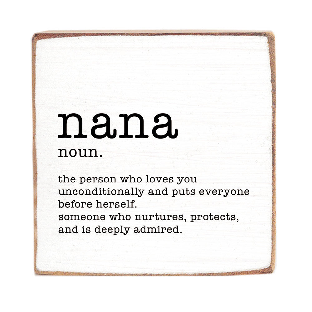 Nana Definition Square Block Sign