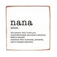 Nana Definition Square Block Sign