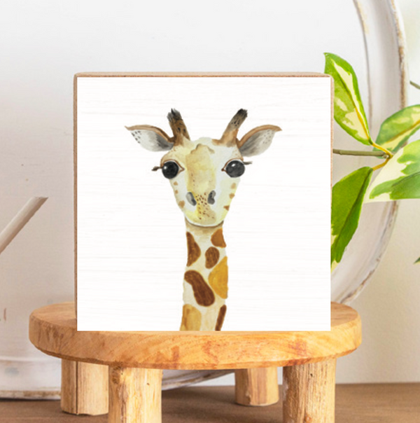 Giraffe Block Sign