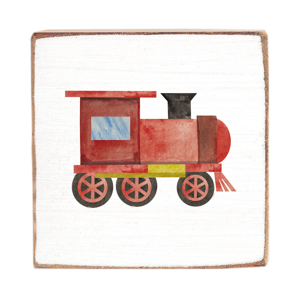 Train Square Block Sign