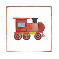 Train Square Block Sign