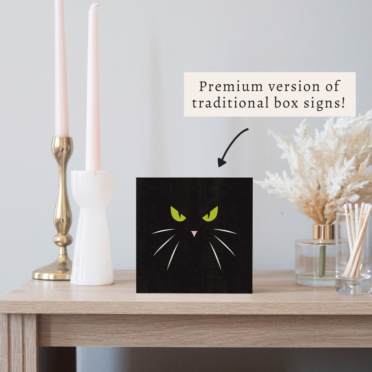 Black Cat Block Sign