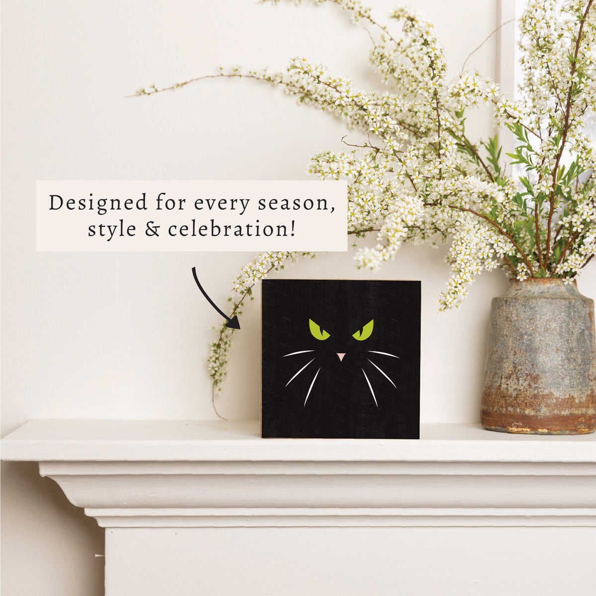 Black Cat Block Sign