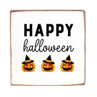 Happy Halloween Square Block Sign