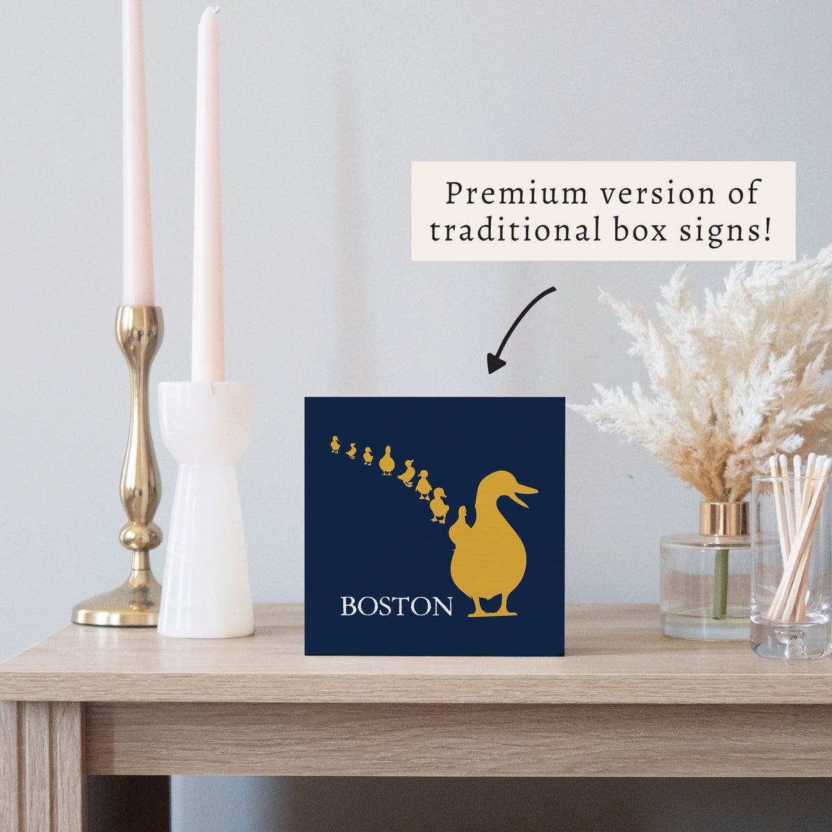Boston Ducklings Block Sign