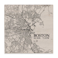 Boston Neutral City Map Block Sign