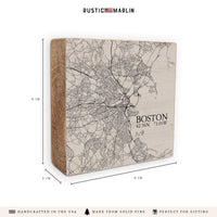 Boston Neutral City Map Block Sign