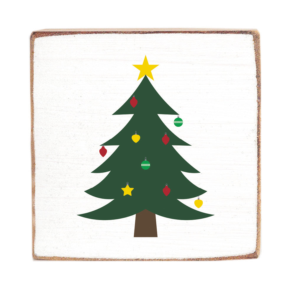 Christmas Tree Square Block Sign