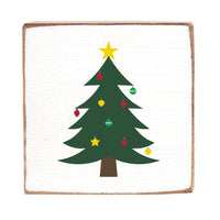 Christmas Tree Square Block Sign