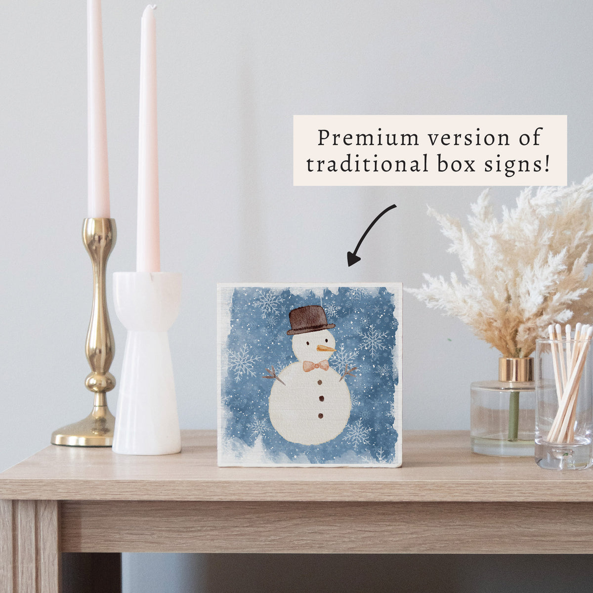 Snowman Block Sign