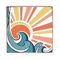Coastal Sunset Square Block Sign