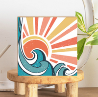 Coastal Sunset Square Block Sign