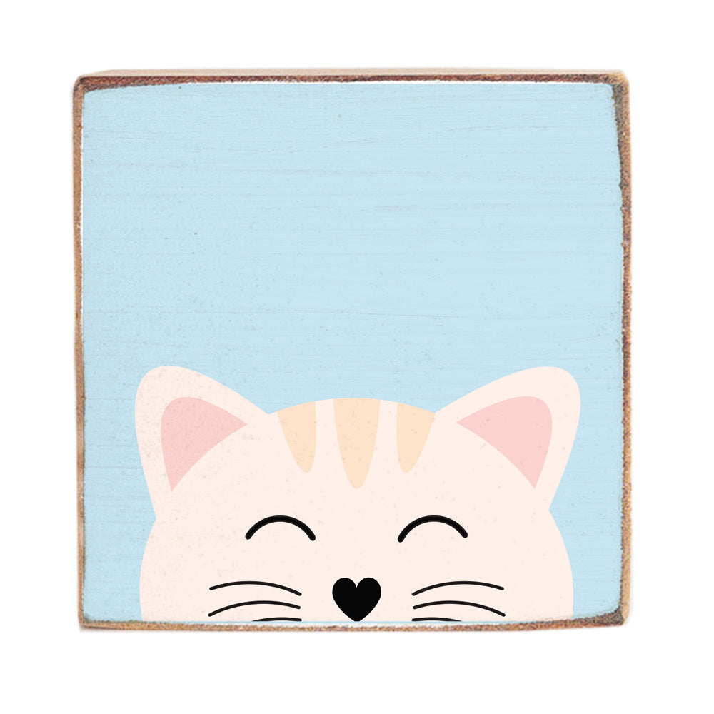 Cat Square Block Sign