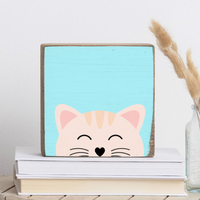 Cat Square Block Sign