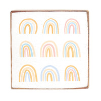 Pastel Rainbow Square Block Sign