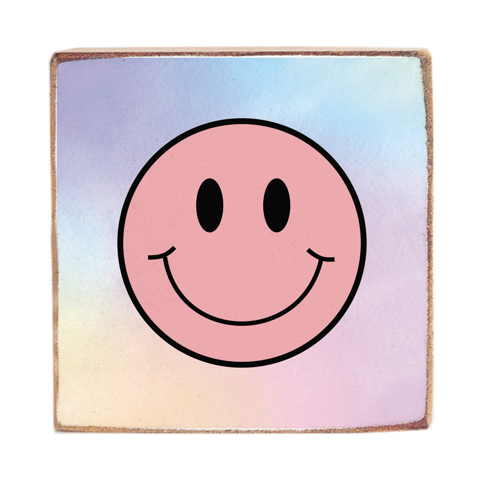 Tie Dye Smiley Square Block Sign