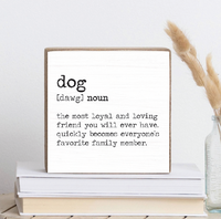 Dog Definition Block Sign