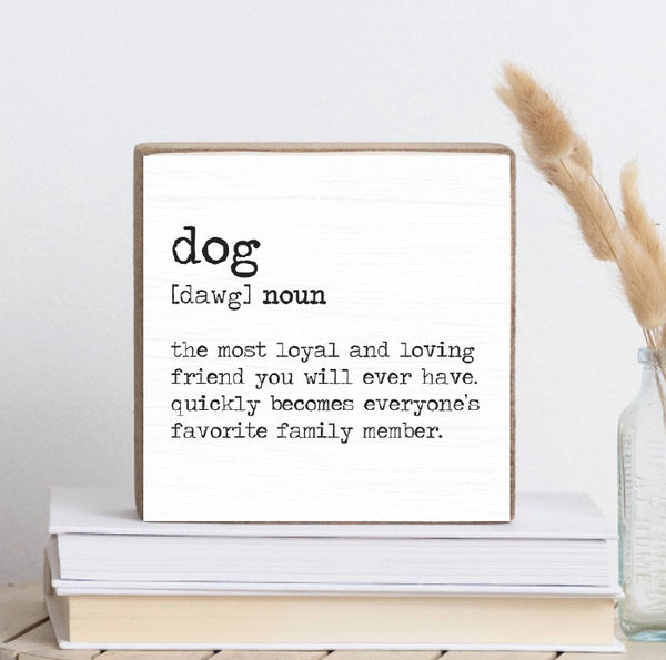 Dog Definition Block Sign