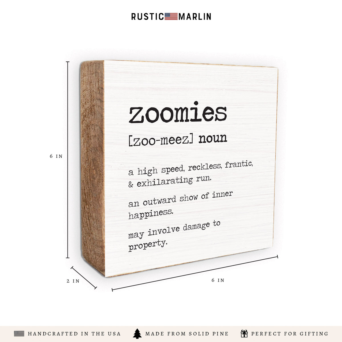 Zoomies Definition Block Sign