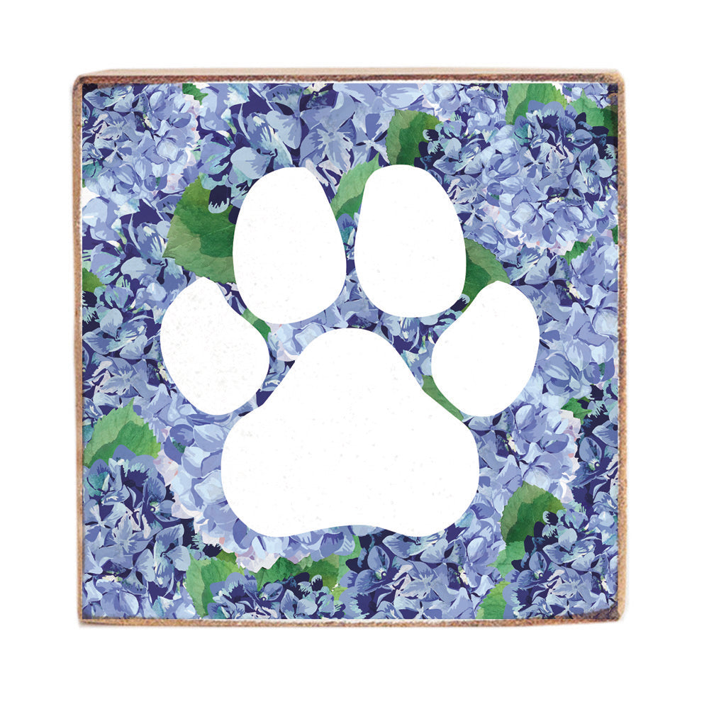 Hydrangea Paw Square Block Sign
