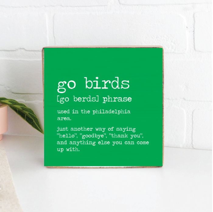Go Birds Definition Wood Block