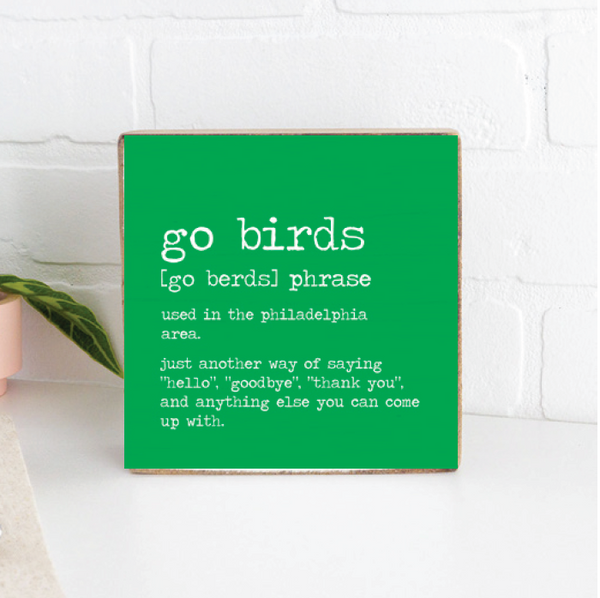 Go Birds Definition Wood Block