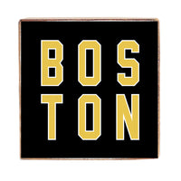 Black and Gold Boston Wood Block