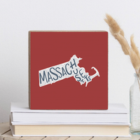 Red Massachusetts Wood Block