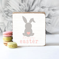 Happy Easter Decorative Square Block Sign