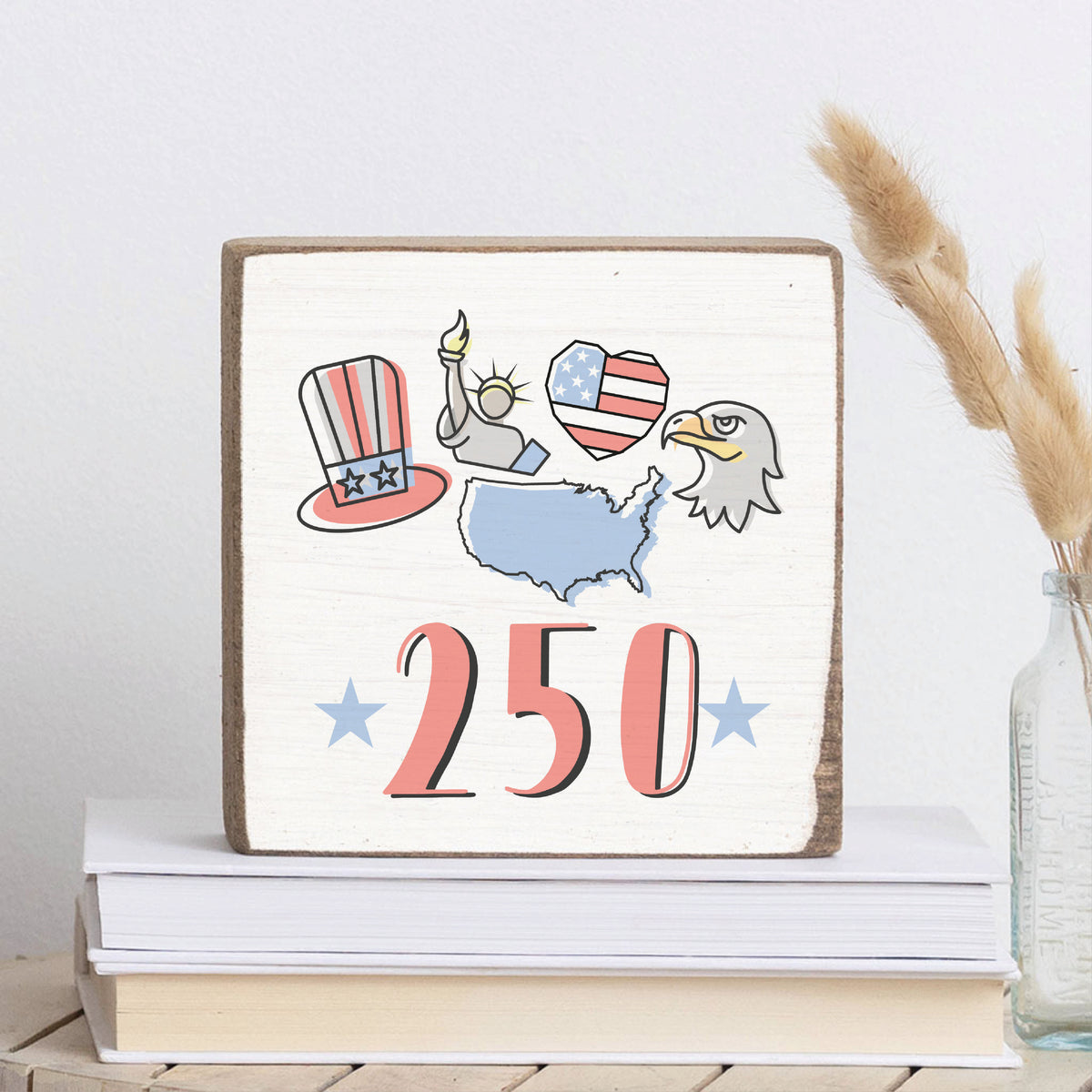 America 250 Icons Block Sign
