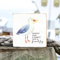 Seagull With A French Fry Block Sign