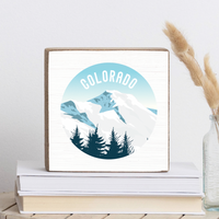 Colorado Snowy Mountains Block Sign