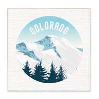 Colorado Snowy Mountains Block Sign