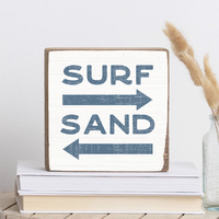 Surf and Sand Decorative Wooden Block