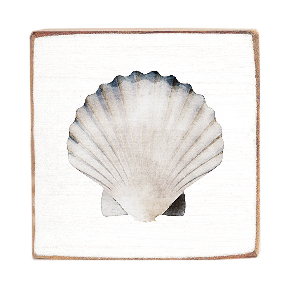 Watercolor Shell Rustic Marlin Block Sign
