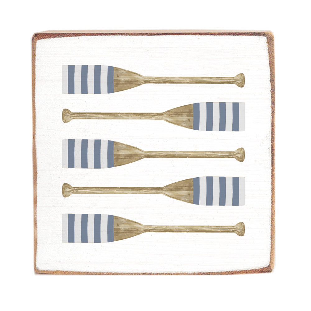Striped Oars Block Sign