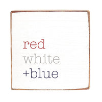 Red, White And Blue Block Sign