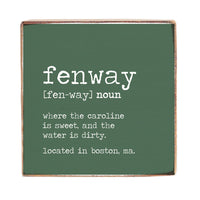 Fenway Definition Square Block Sign